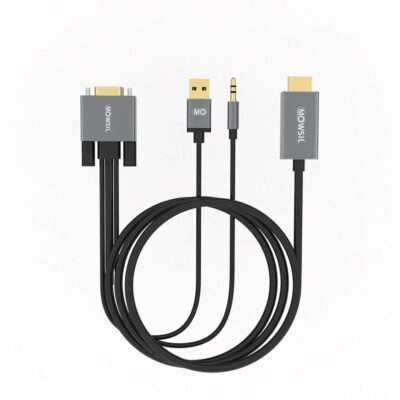 MOWSIL VGA TO HDMI CABLE 2M WITH AUDIO