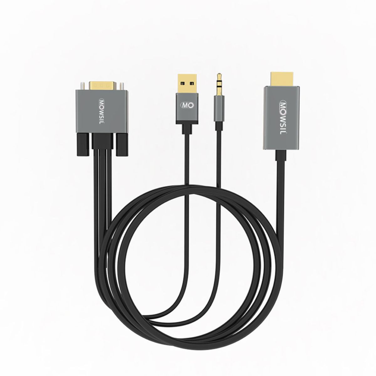 Mowsil VGA To HDMI Cable 2M With Audio