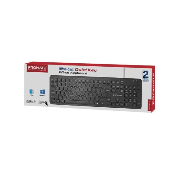 Promate EasyKey-4 Ultra Slim Quiet Key Wired Keyboard